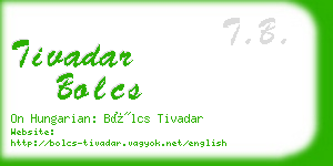 tivadar bolcs business card